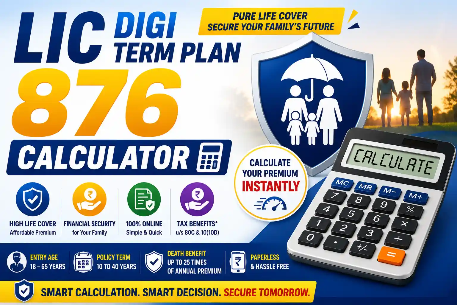 LIC Digi Term Plan 876 Calculator – Calculate Premium, Life Cover ...